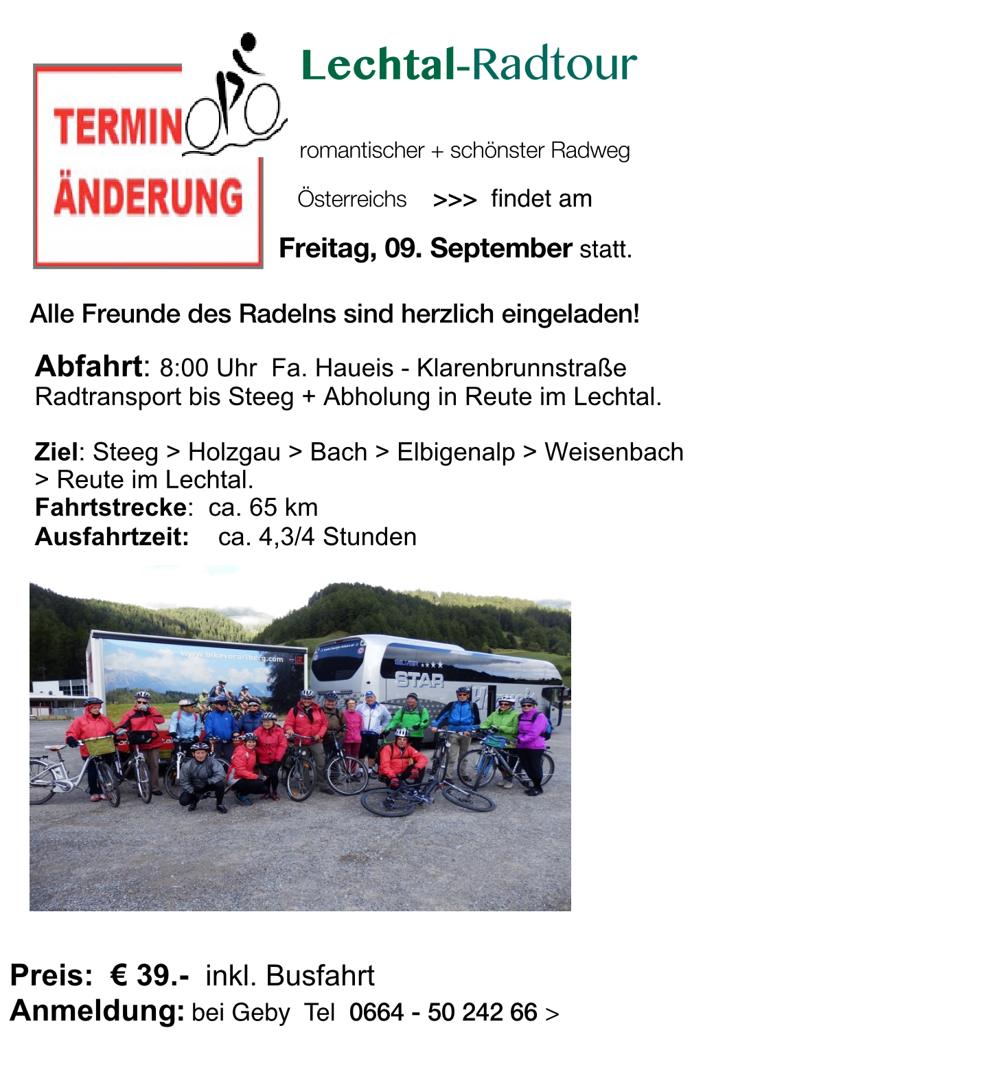 Plakat Radtour LECHTAL