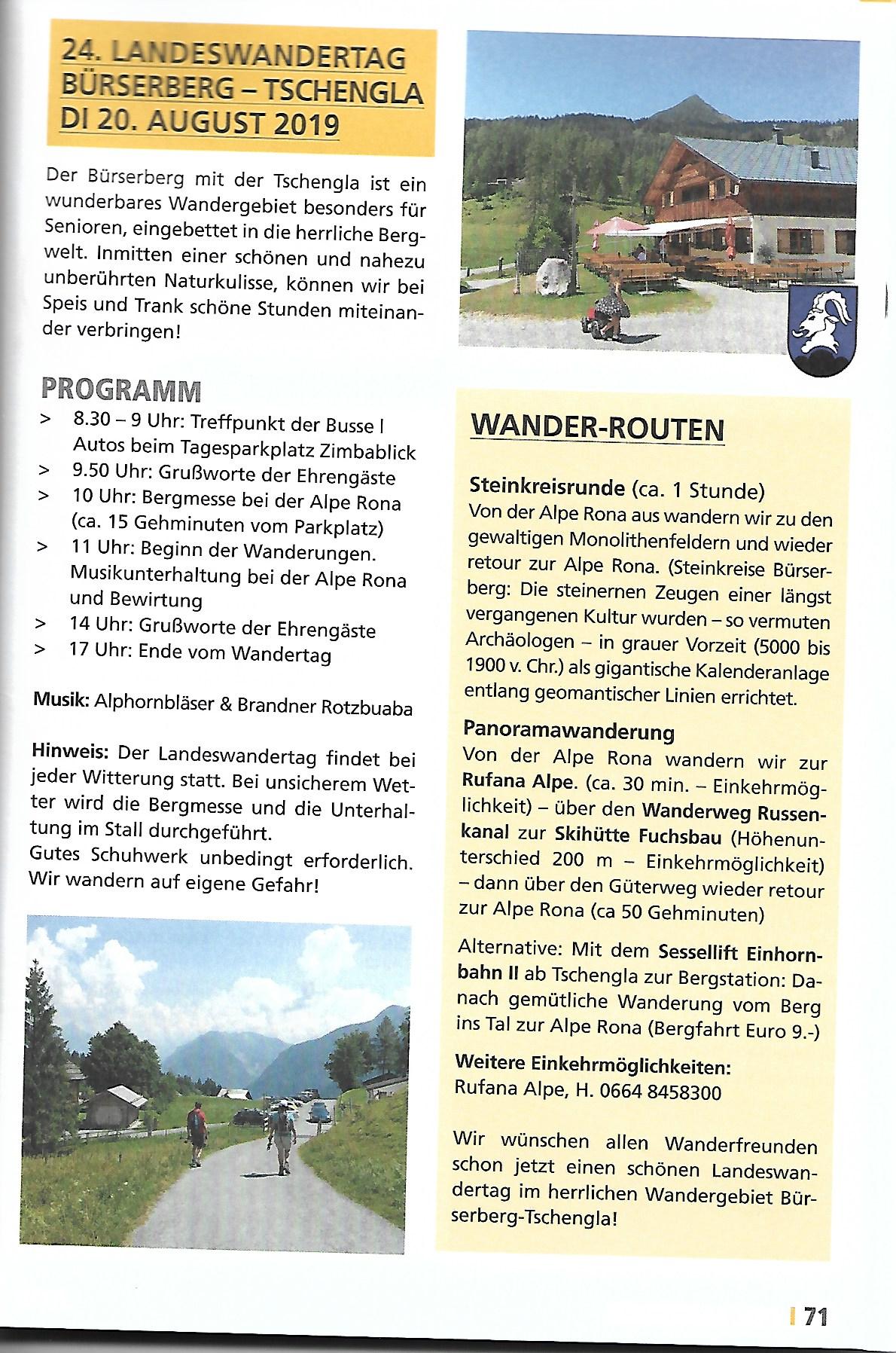 Landeswandertag Bürserberg 2019